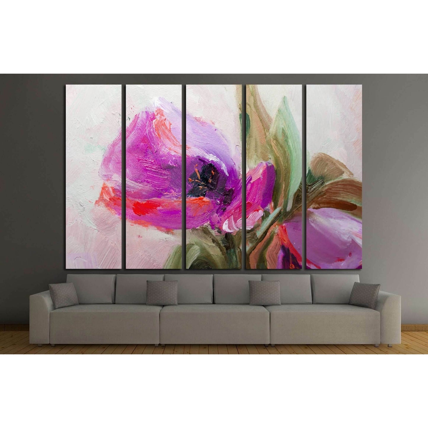 Texture oil painting, flowers, art, painted color image, paint, wallpaper and backgrounds №2552 Ready to Hang Canvas Print - Zellart Canvas Prints ALL_Products, s-2552