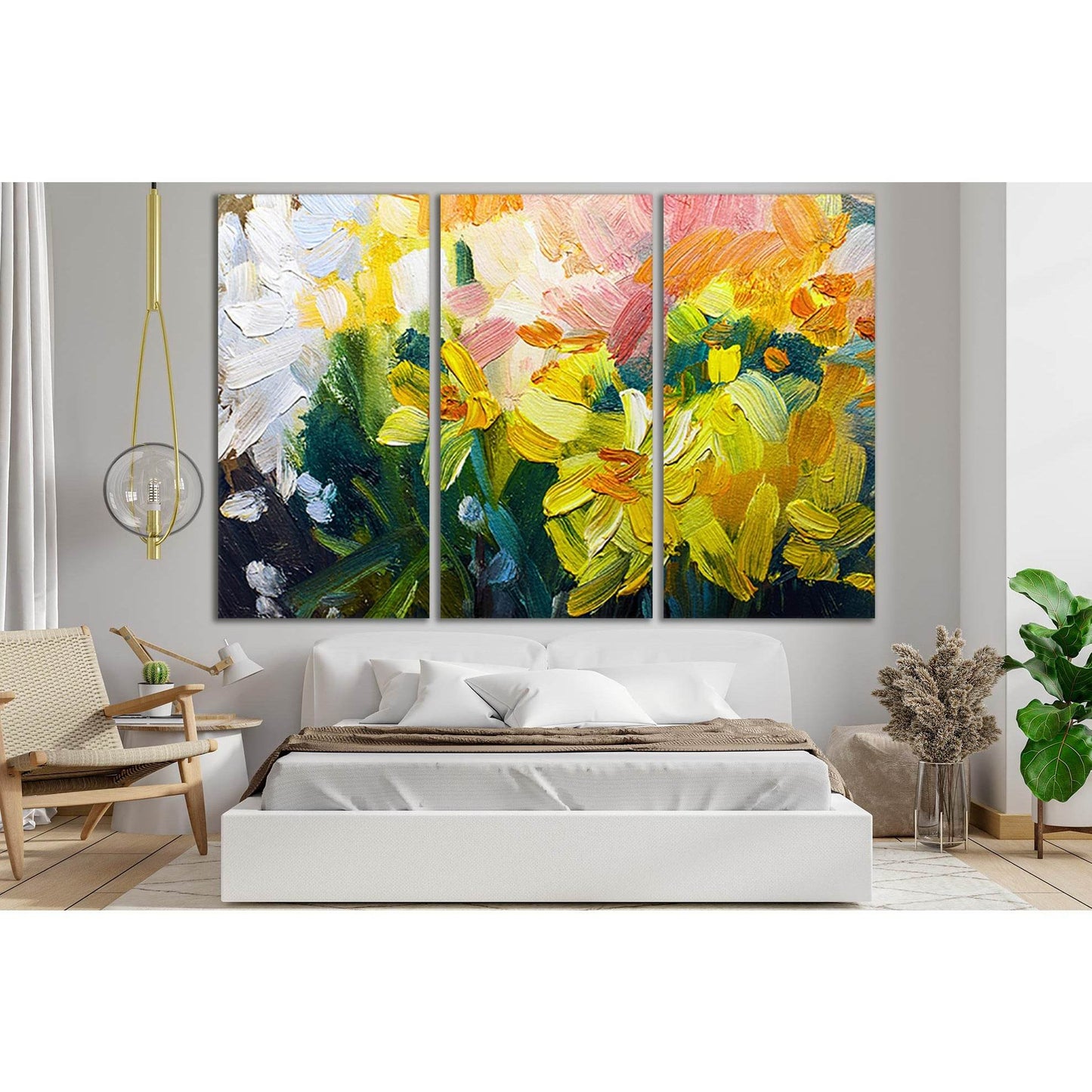Texture Oil Painting Flowers №SL605 Ready to Hang Canvas Print - Zellart Canvas Prints 0new, ALL_Products, Oil Painting Wall Art