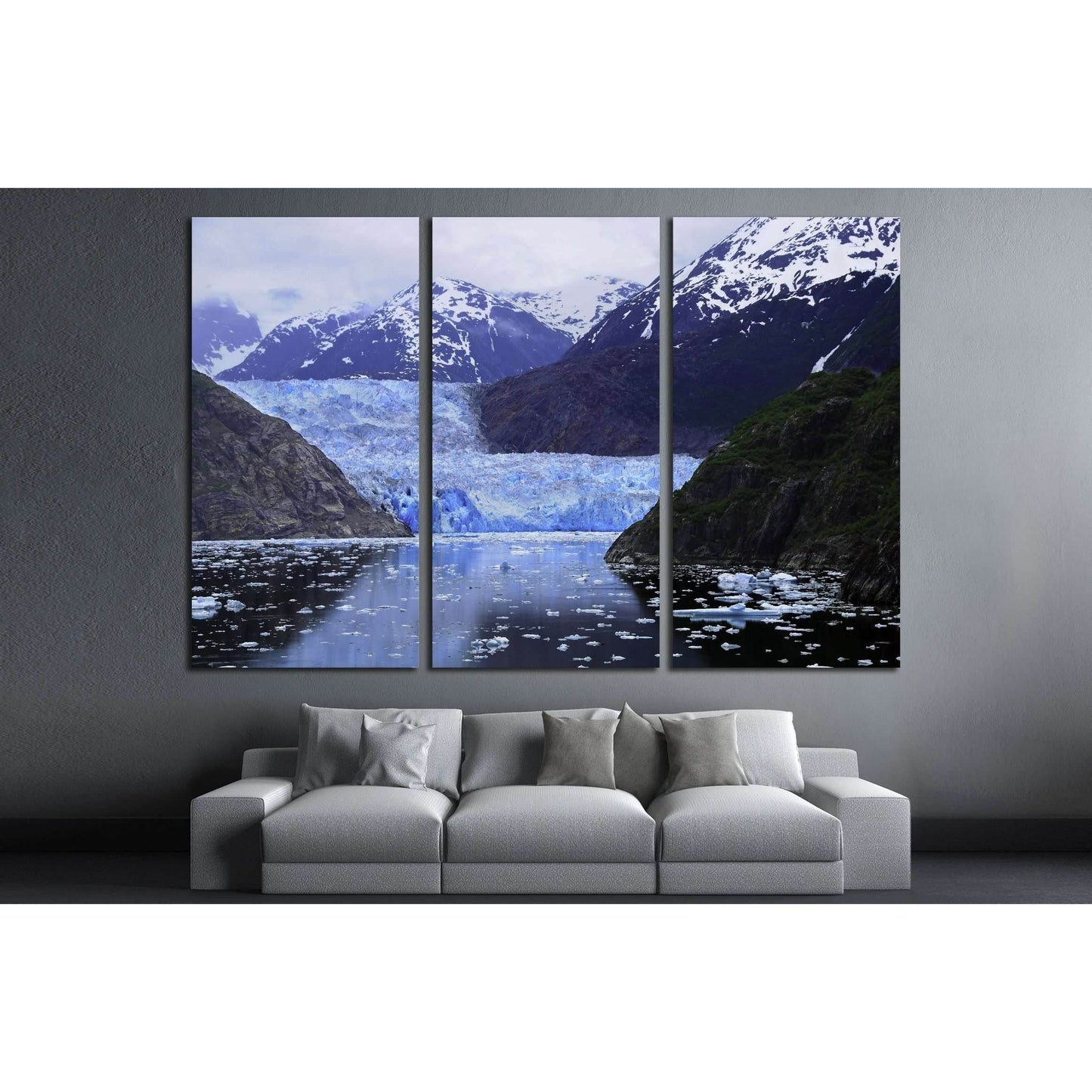The blue Sawyer Glacier at Tracy Arm Fjord, Alaska №2673 Ready to Hang Canvas Print - Zellart Canvas Prints ALL_Products, s-2673