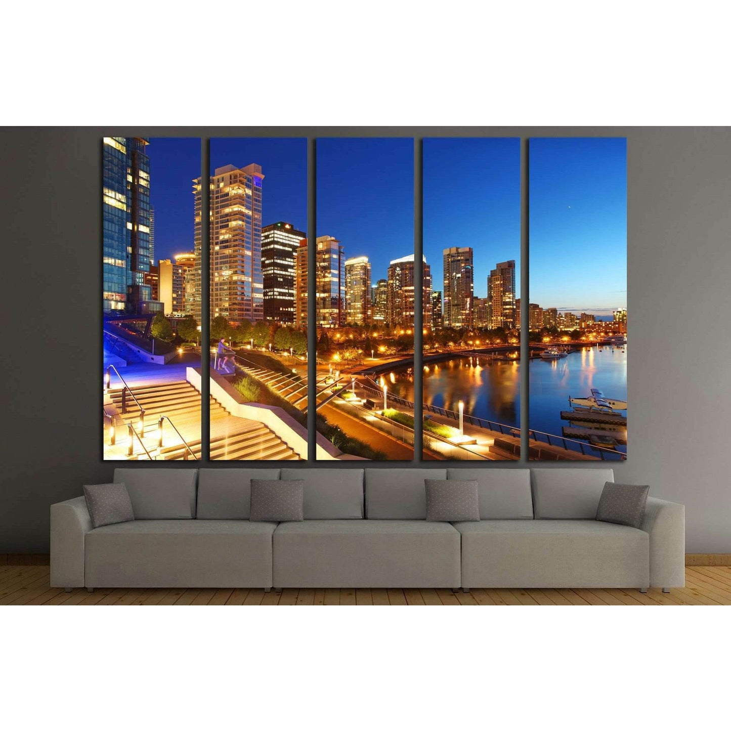 The city of Vancouver in Canada №2047 Ready to Hang Canvas Print - Zellart Canvas Prints ALL_Products, s-2047