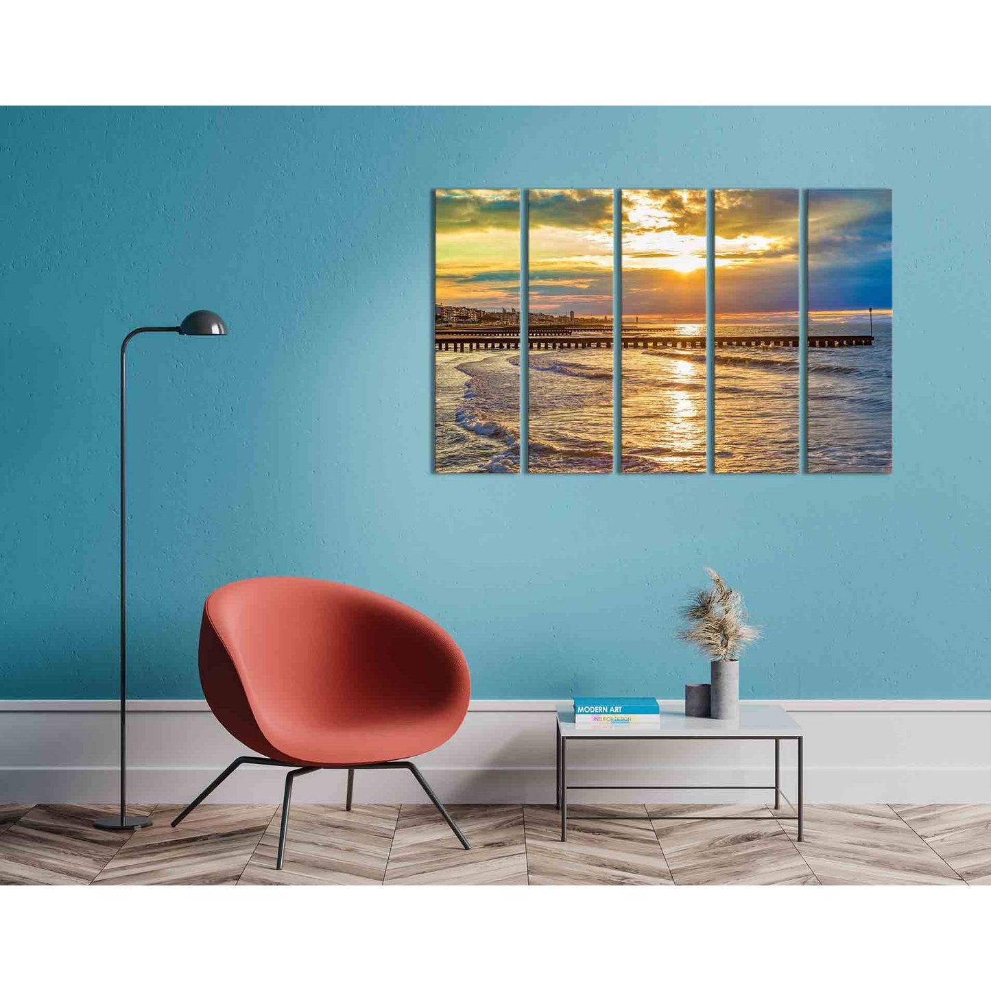 The coast in the sun №D1238 Ready to Hang Canvas Print - Zellart Canvas Prints 0new, ALL_Products, Sunrise & sunset wall art