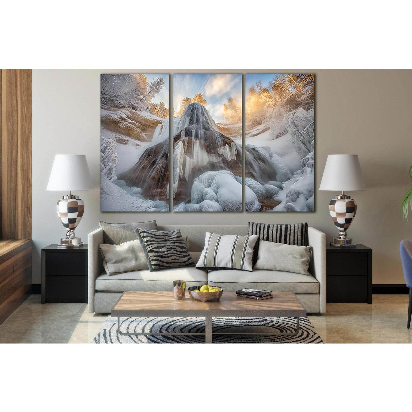 The Largest Waterfall In Nebraska №SL484 Ready to Hang Canvas Print - Zellart Canvas Prints 0new, ALL_Products, Waterfall, Waterfall Wall Art