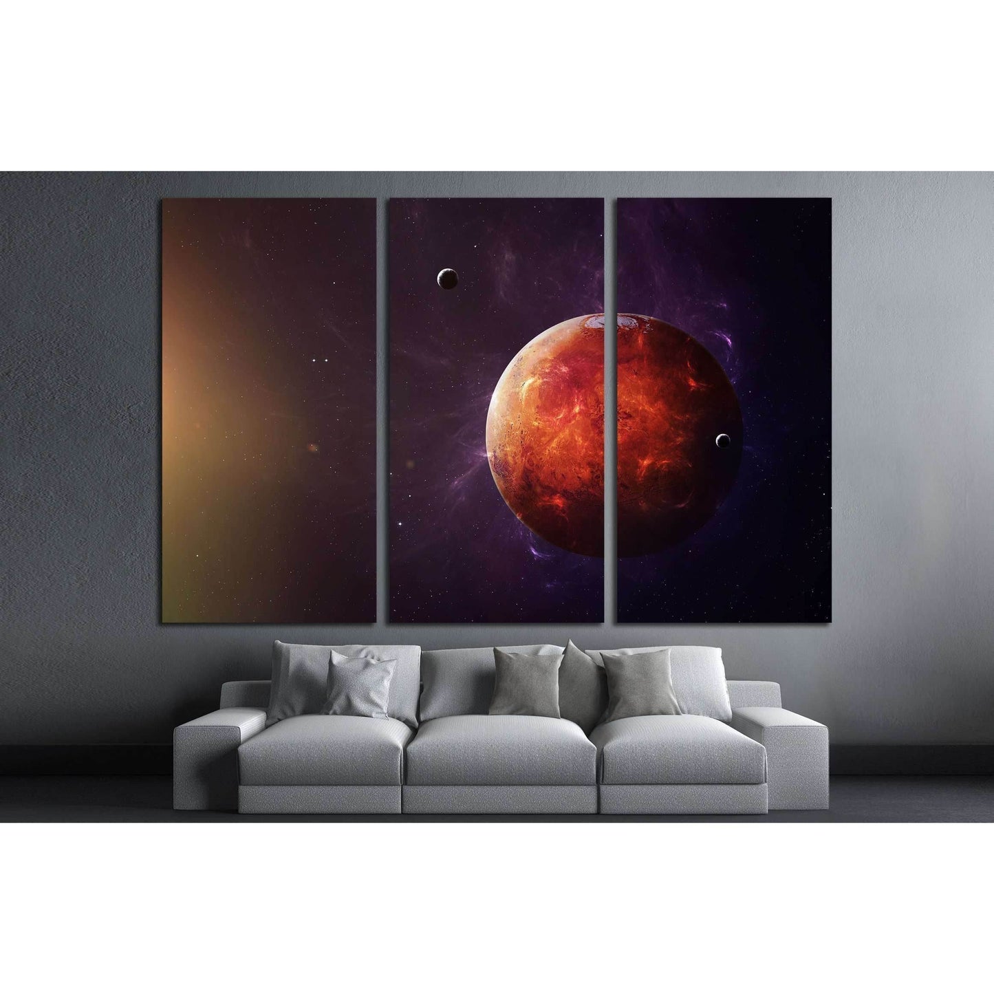 The Mars shot from space showing all they beauty. №2454 Ready to Hang Canvas Print - Zellart Canvas Prints ALL_Products, s-2454