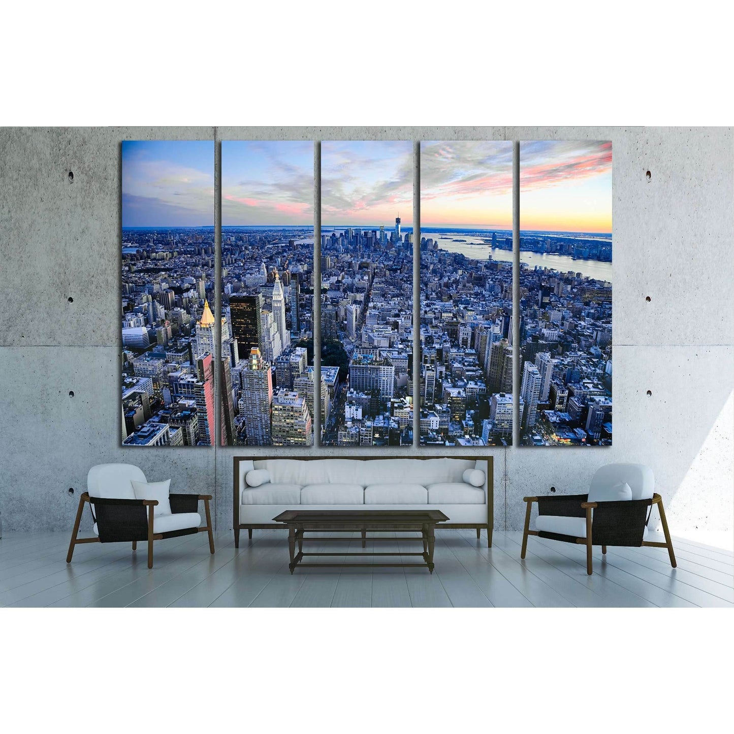 The New York City and New Jersey skyline at afternoon the Freedom tower №2631 Ready to Hang Canvas Print - Zellart Canvas Prints 0_NY_ART, ALL_Products, s-2631