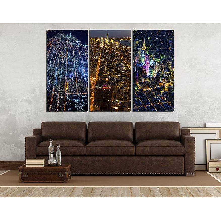Three-panel cityscapes Canvas Print - Zellart Canvas Prints 0new, 3, Abstract art, ALL_Products, cityscapes & architecture
