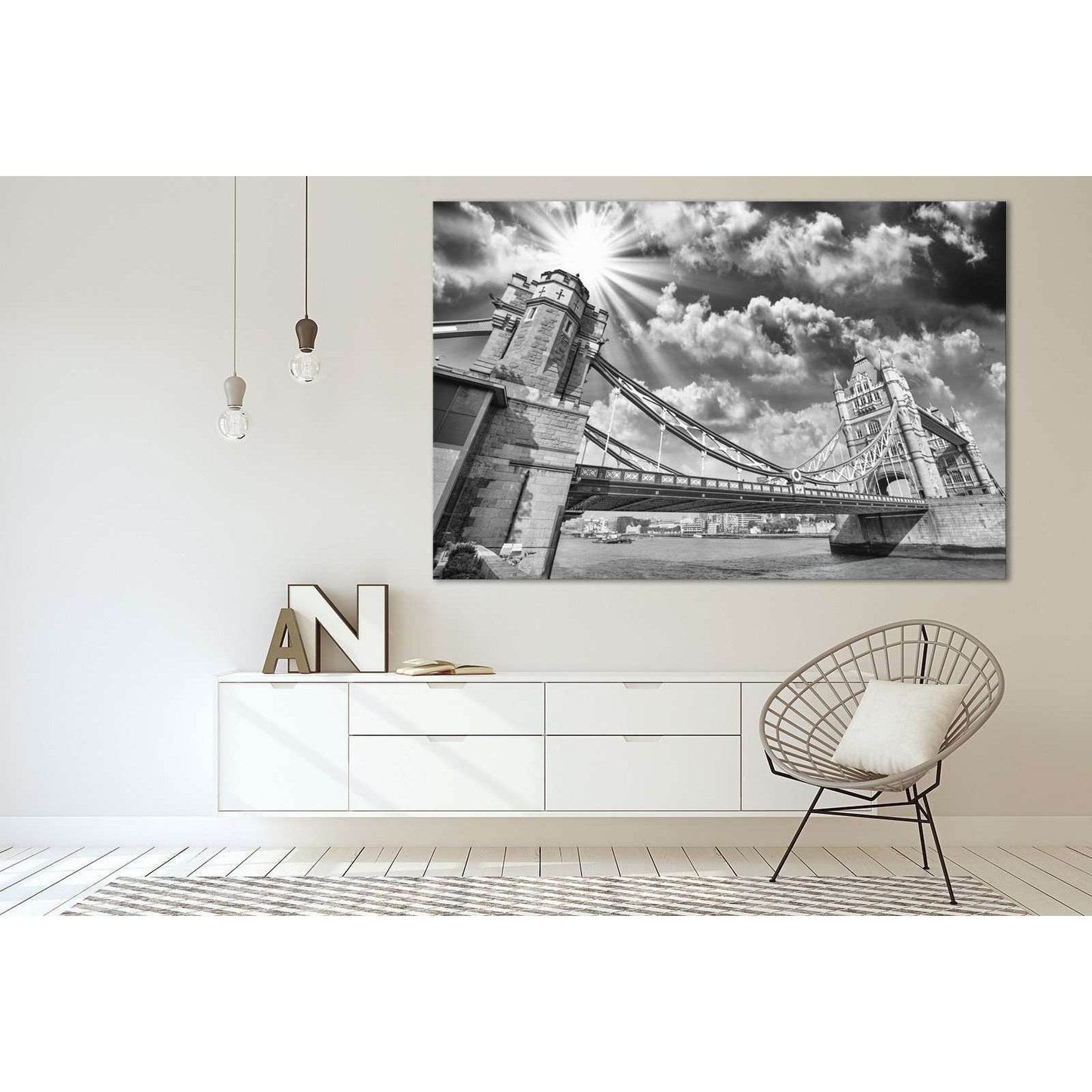Tower Bridge №3007 Ready to Hang Canvas Print - Zellart Canvas Prints ALL_Products, z-3007