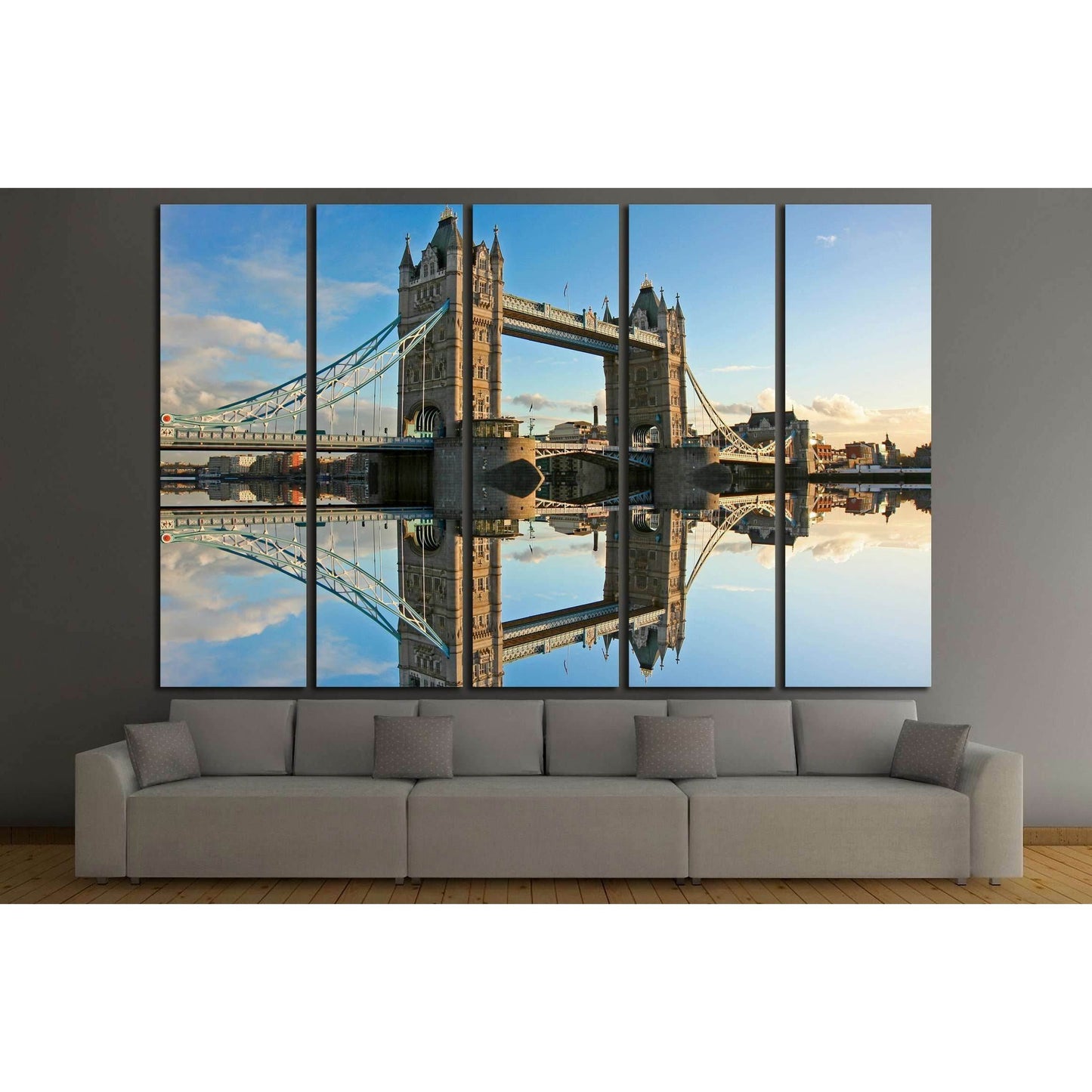 Tower Bridge at sunset №2581 Ready to Hang Canvas Print - Zellart Canvas Prints ALL_Products, s-2581