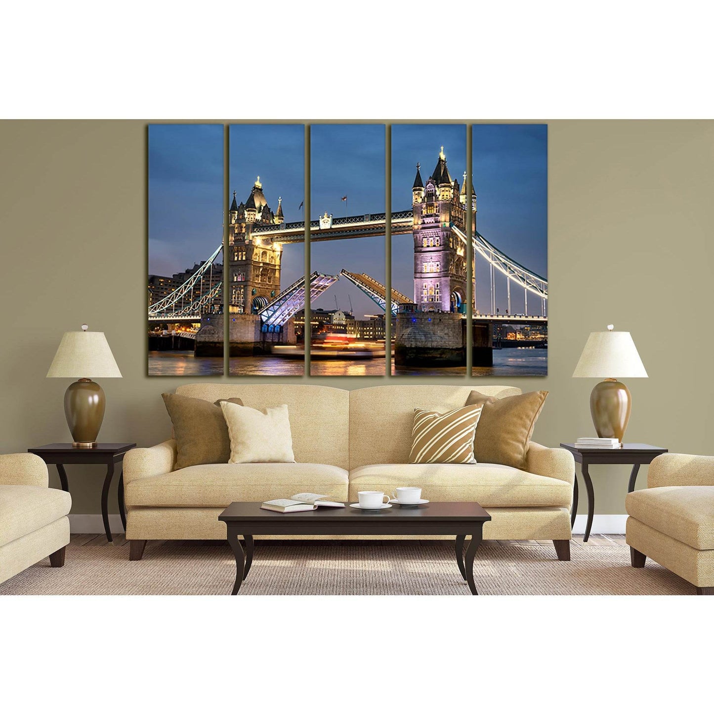 Tower Bridge London №SL1102 Ready to Hang Canvas Print - Zellart Canvas Prints 0new, ALL_Products, Bridges Wall Art