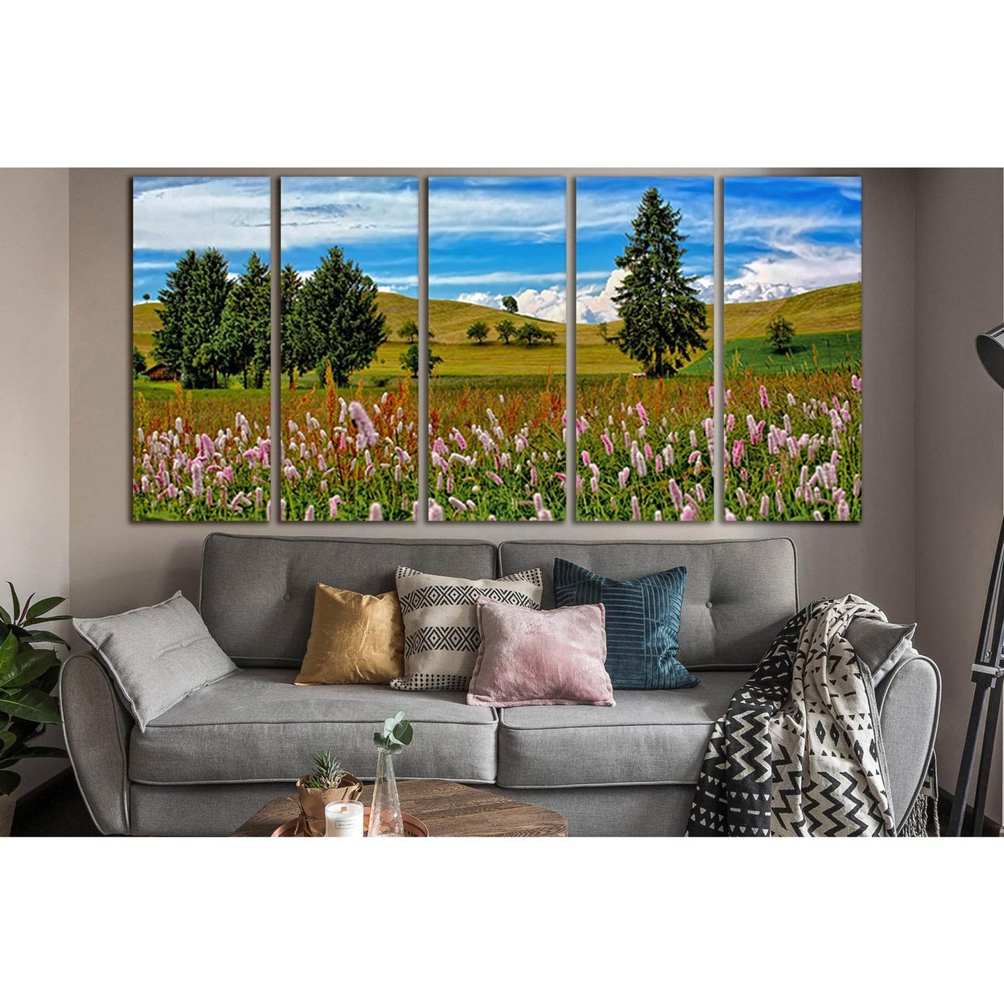 Trees And Flowers Spring Moment №SL1079 Ready to Hang Canvas Print - Zellart Canvas Prints 0new, ALL_Products, Trees Wall Art