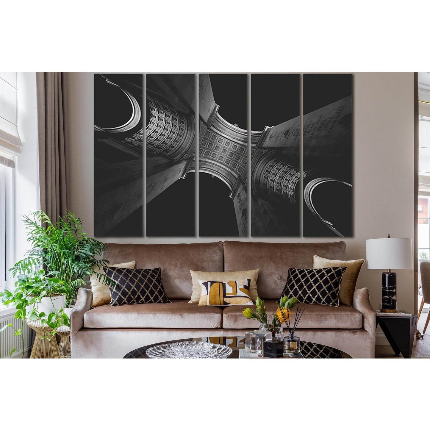 Triumphal Arch Black And White №SL847 Ready to Hang Canvas Print - Zellart Canvas Prints 0new, ALL_Products, Black & White Wall Art