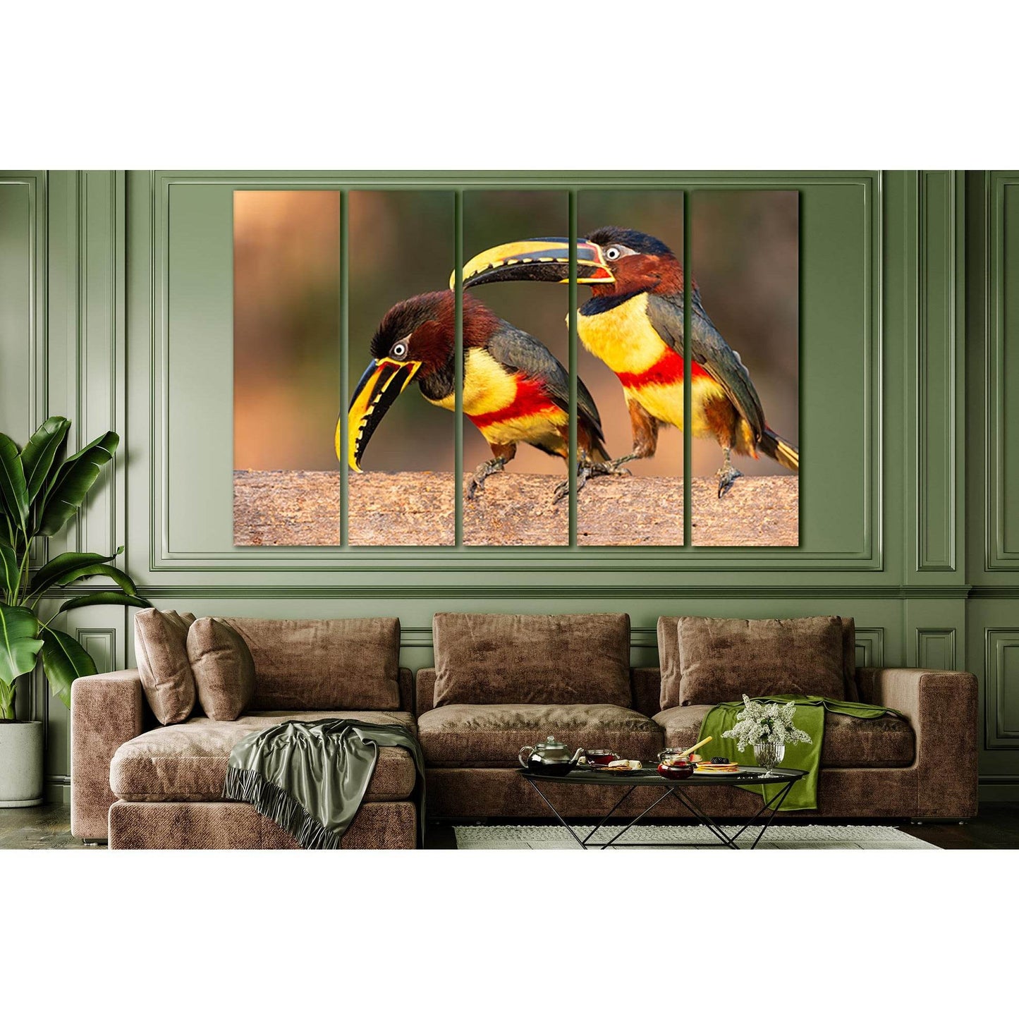 Two Pretty Toucans №SL1044 Ready to Hang Canvas Print - Zellart Canvas Prints 0new, ALL_Products, Animals & Wildlife