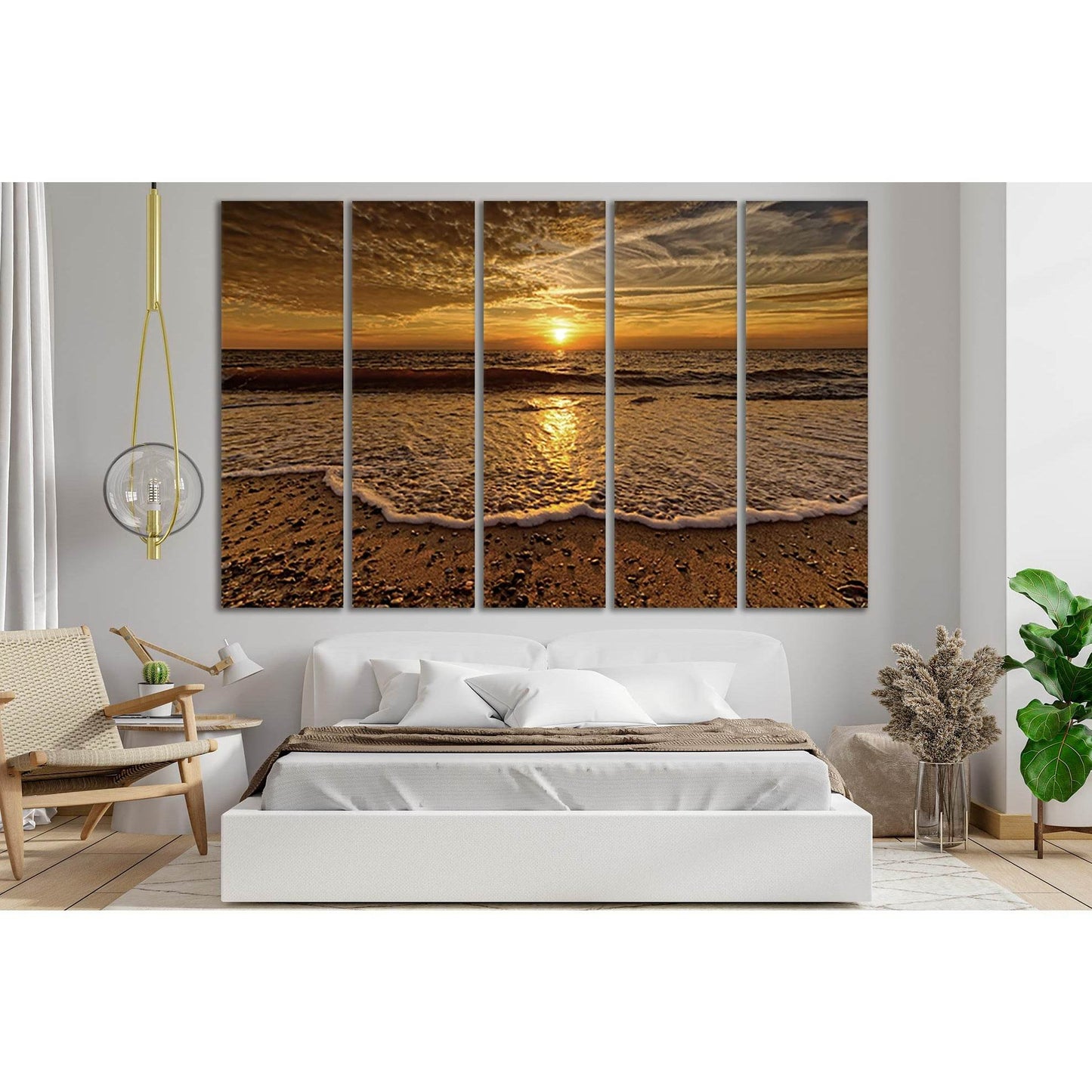 Unearthly Sea Sunset №SL111 Ready to Hang Canvas Print - Zellart Canvas Prints 0new, ALL_Products, Beach Ocean & Waves