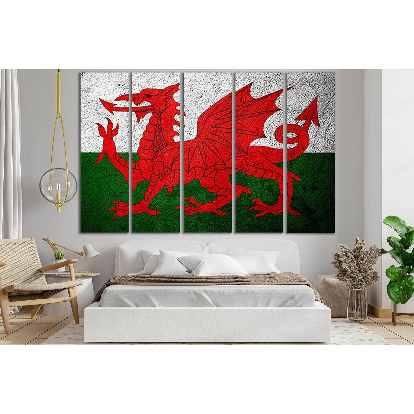 United Kingdom Flag Of Wales №SL1172 Ready to Hang Canvas Print - Zellart Canvas Prints 0new, ALL_Products, Flags