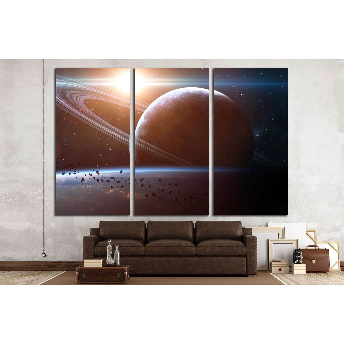 Universe scene with planets. Elements furnished by NASA №2438 Ready to Hang Canvas Print - Zellart Canvas Prints ALL_Products, s-2438