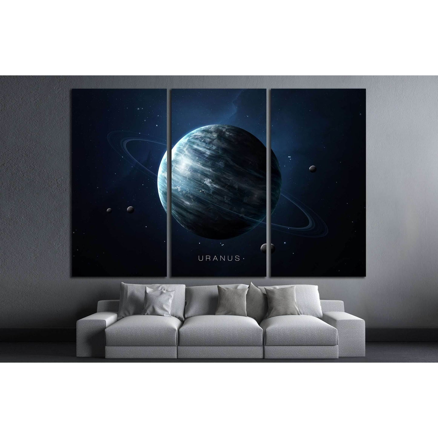 Uranus - High resolution 3D images presents planets of the solar system. №2443 Ready to Hang Canvas Print - Zellart Canvas Prints ALL_Products, s-2443
