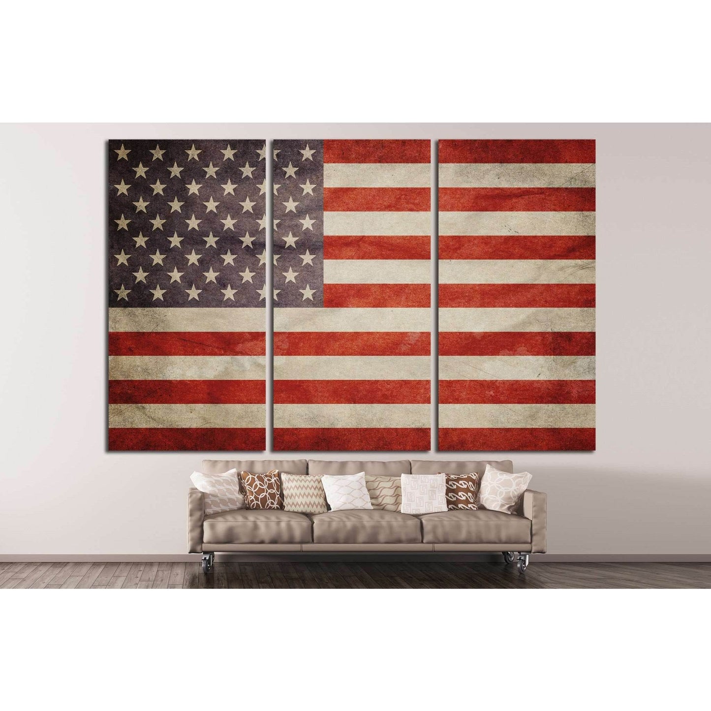 USA Flag №672 Ready to Hang Canvas Print - Zellart Canvas Prints ALL_Products, s-672