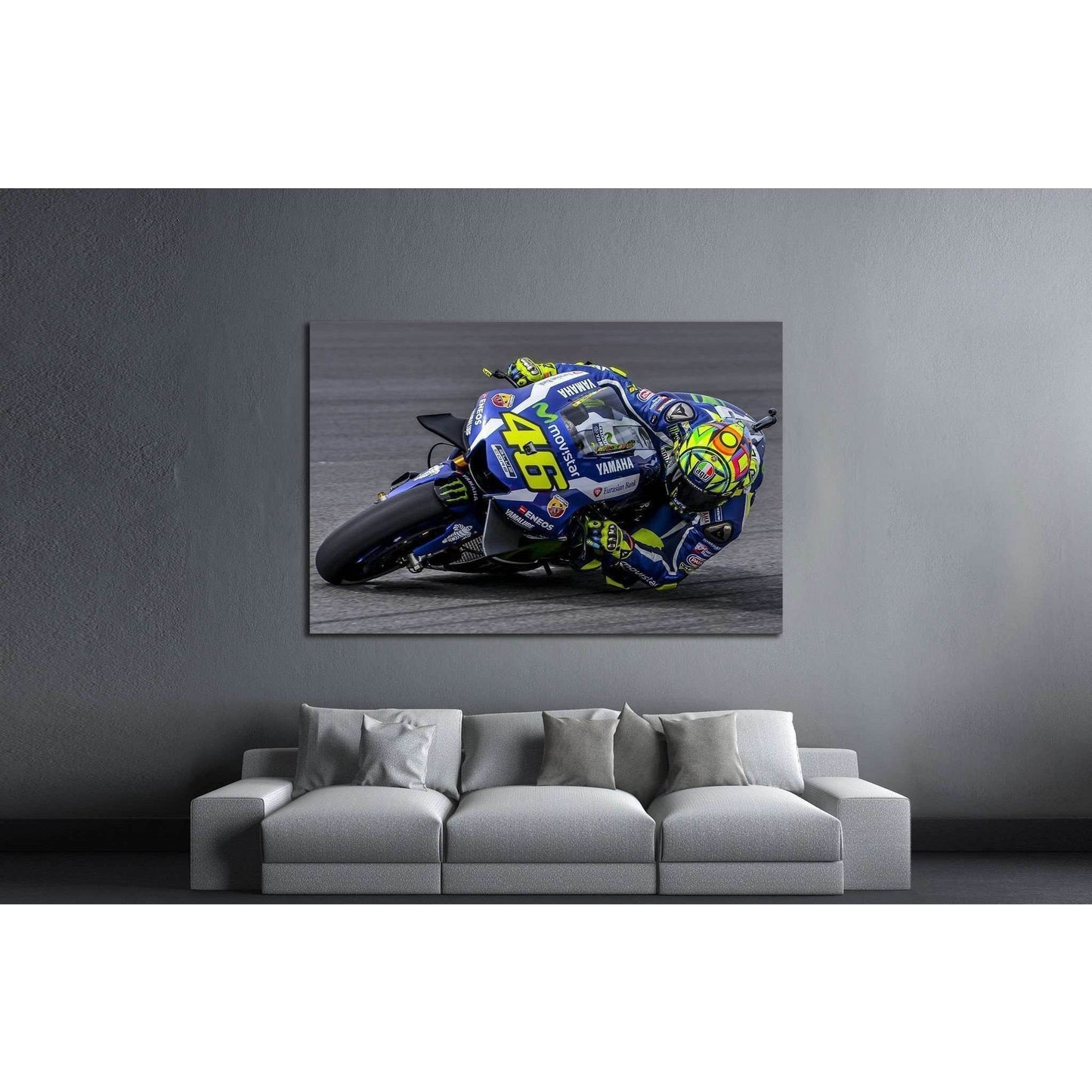 Valentino Rossi during Shell Malaysia Motorcycle Grand Prix (GP) 2016 №1881 Ready to Hang Canvas Print - Zellart Canvas Prints ALL_Products, s-1881