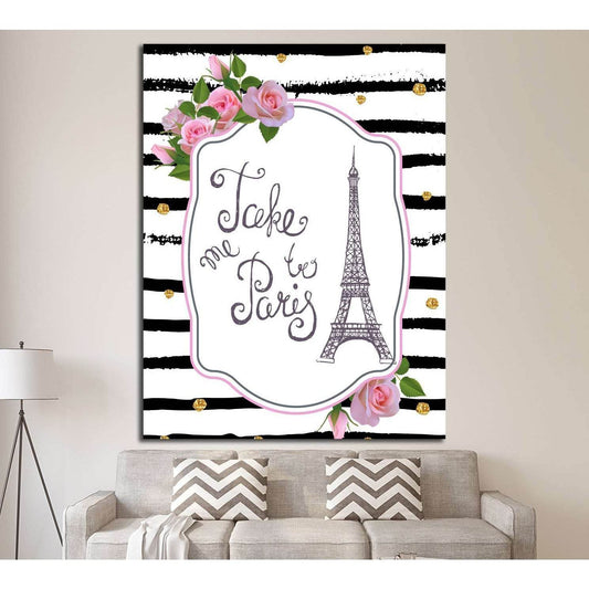 Vector romantic card template with pink roses, Eiffel tower №4599 Ready to Hang Canvas PrintCanvas art arrives ready to hang, with hanging accessories included and no additional framing required. Every canvas print is hand-crafted, made on-demand at our w