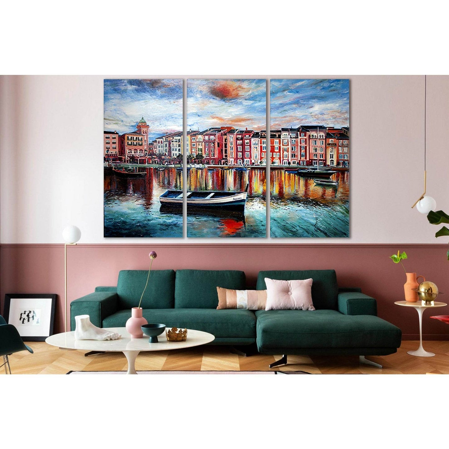 Venice The Sunset Oil Painting №SL593 Ready to Hang Canvas Print - Zellart Canvas Prints 0new, ALL_Products, Oil Painting Wall Art
