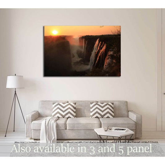 Victoria Falls Canvas Print, Eastern Cataract at Sunset Wall Art, Ready to Hang №2522Canvas art arrives ready to hang, with hanging accessories included and no additional framing required. Every canvas print is hand-crafted, made on-demand at our workshop