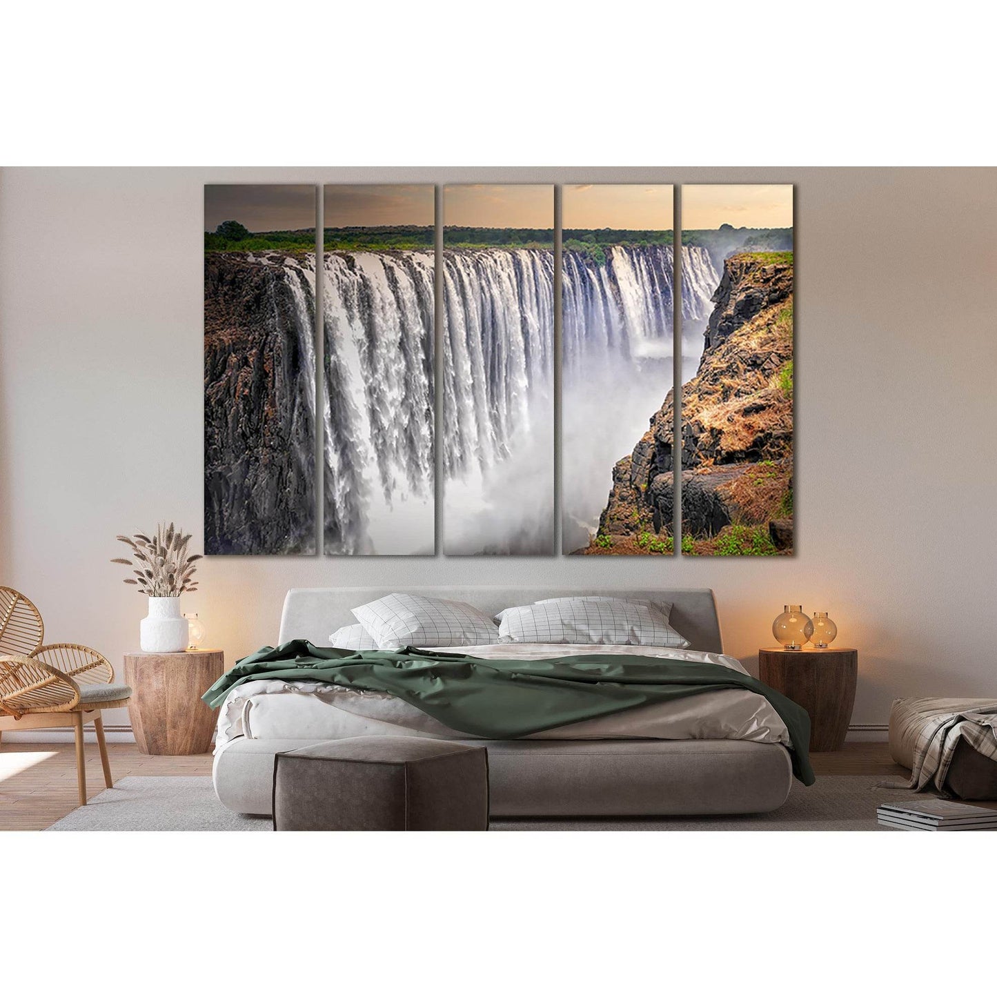 Victoria Falls №SL442 Ready to Hang Canvas Print - Zellart Canvas Prints 0new, ALL_Products, Waterfall, Waterfall Wall Art