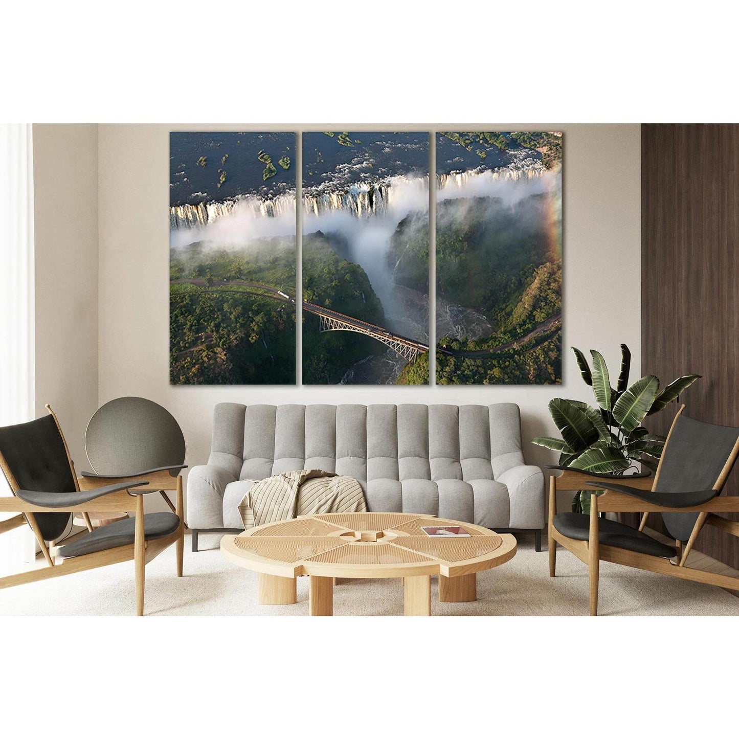 Victoria Falls Top View №SL476 Ready to Hang Canvas Print - Zellart Canvas Prints 0new, ALL_Products, Waterfall, Waterfall Wall Art