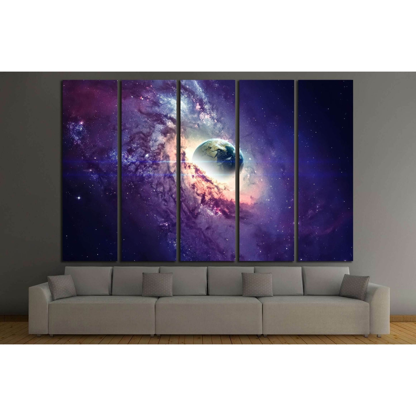 View of Pluto from Charon. Elements of this image furnished by NASA №2436 Ready to Hang Canvas Print - Zellart Canvas Prints ALL_Products, s-2436