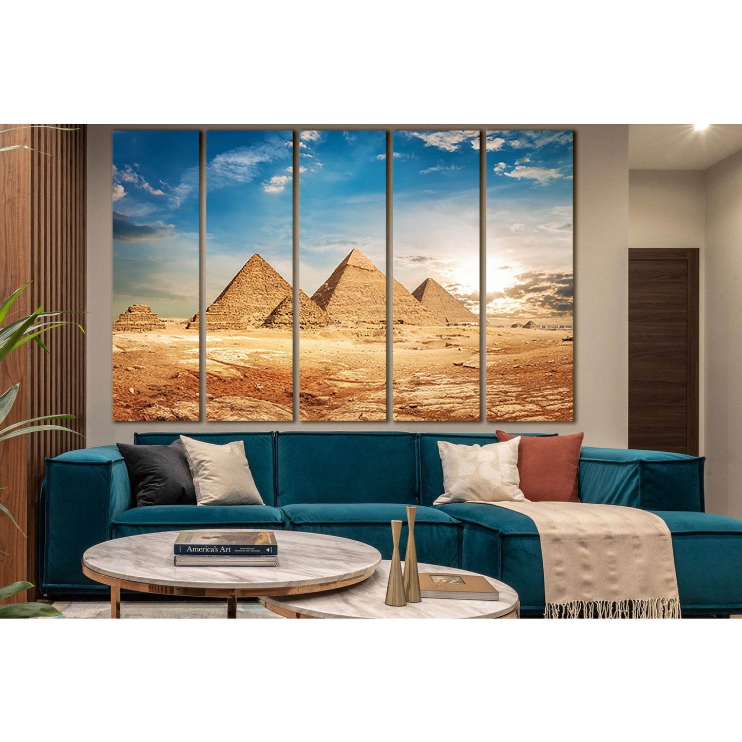 View Of The Pyramids №SL1402 Ready to Hang Canvas Print - Zellart Canvas Prints 0new, ALL_Products, Architecture