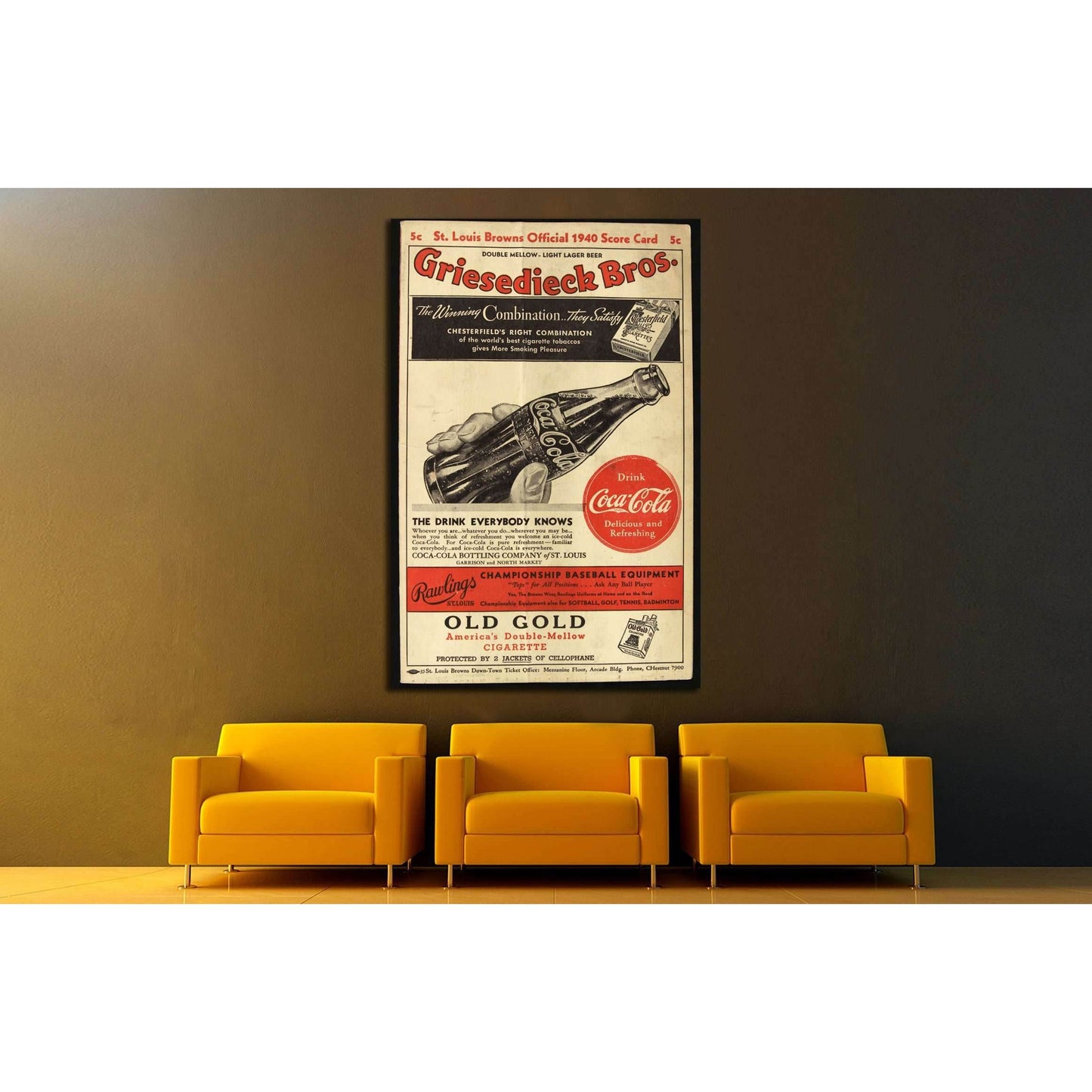 Vintage Coca Cola №3435 Ready to Hang Canvas Print - Zellart Canvas Prints ALL_Products, s-3435