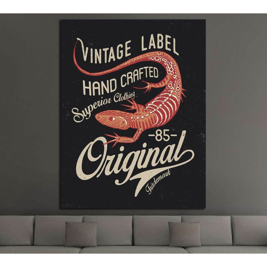 vintage label hand crafted №4588 Ready to Hang Canvas PrintCanvas art arrives ready to hang, with hanging accessories included and no additional framing required. Every canvas print is hand-crafted, made on-demand at our workshop and expertly stretched ar