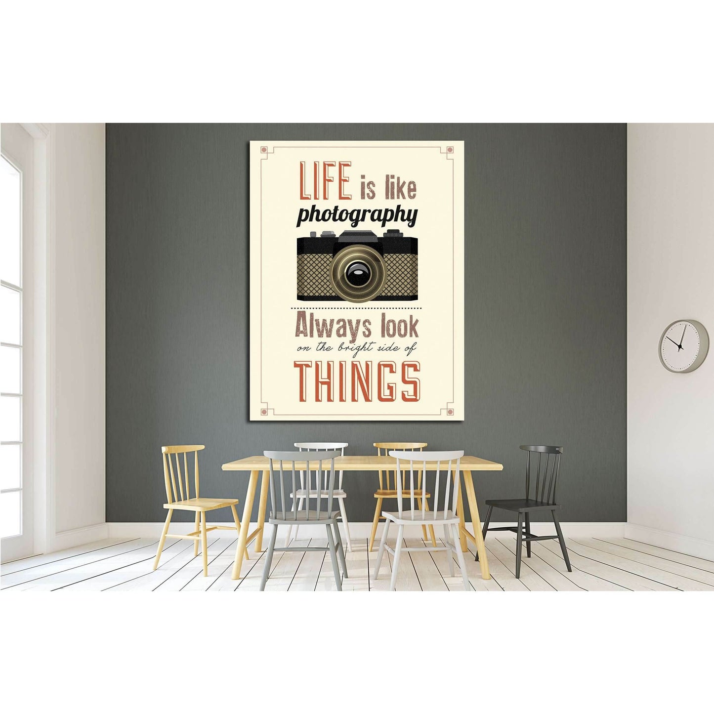 Vintage Old Camera Typographical canvas №4566 Ready to Hang Canvas Print - Zellart Canvas Prints ALL_Products, s-4566