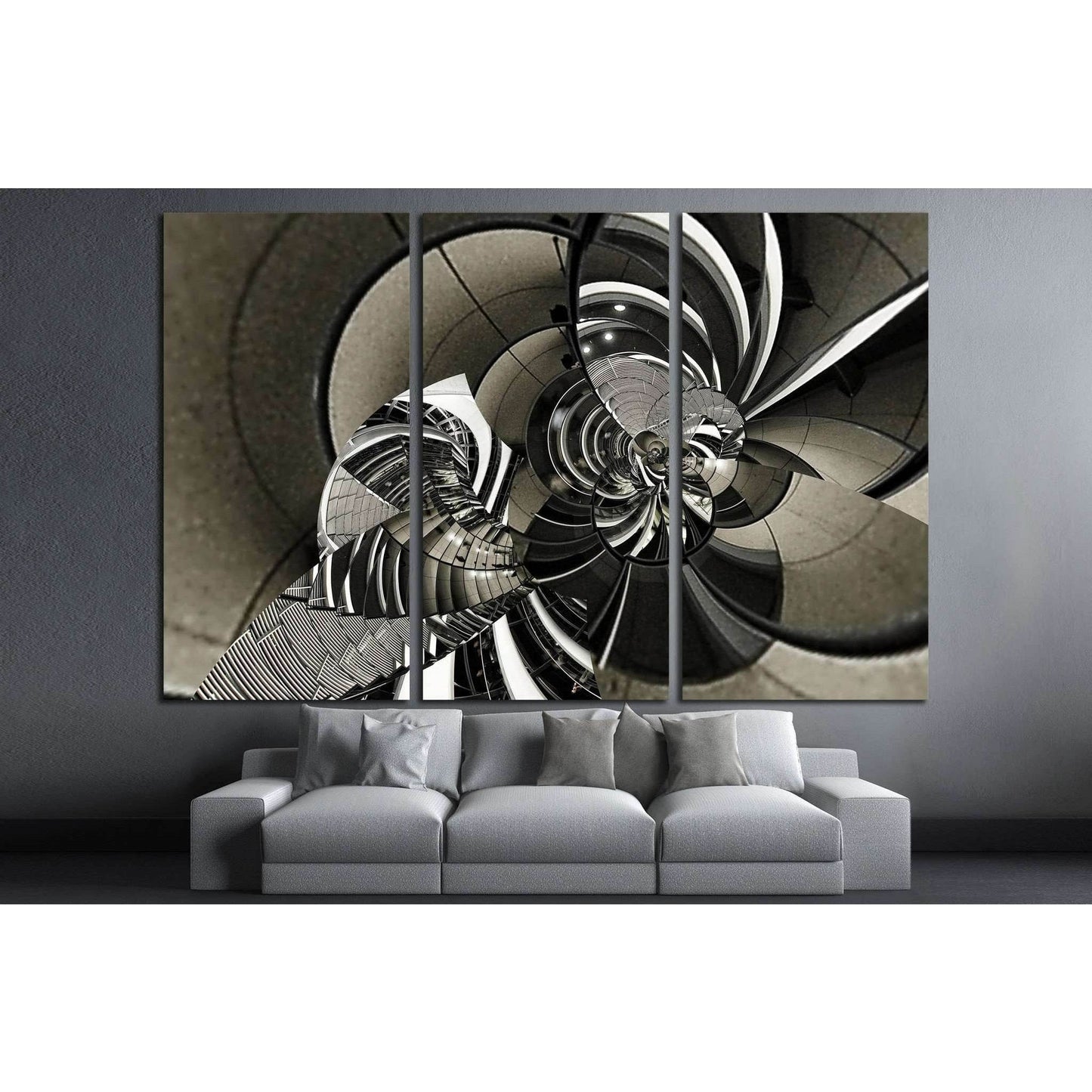 vintage texture architecture spiral of stairs №1610 Ready to Hang Canvas Print - Zellart Canvas Prints ALL_Products, s-1610