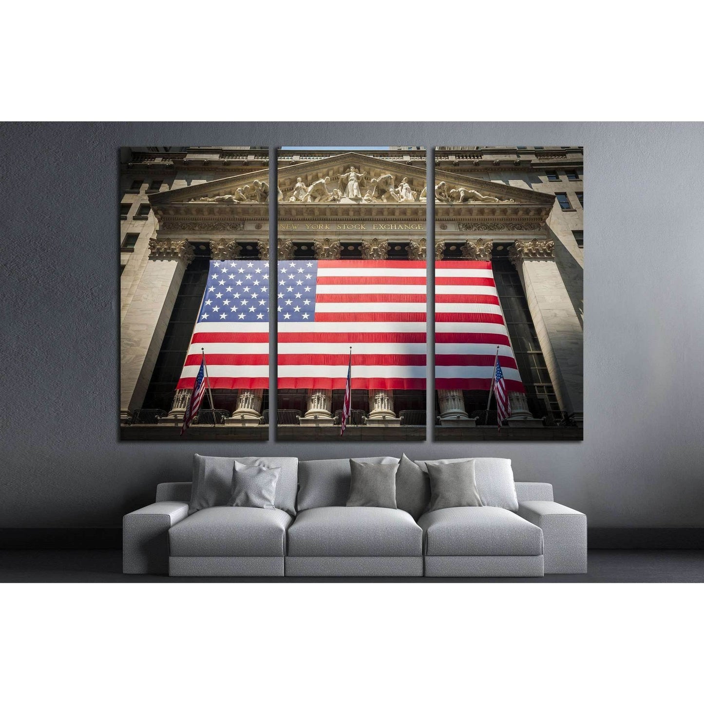 Wall Street New York Stock Exchange Entrance №1950 Ready to Hang Canvas Print - Zellart Canvas Prints 0_NY_ART, ALL_Products, s-1950