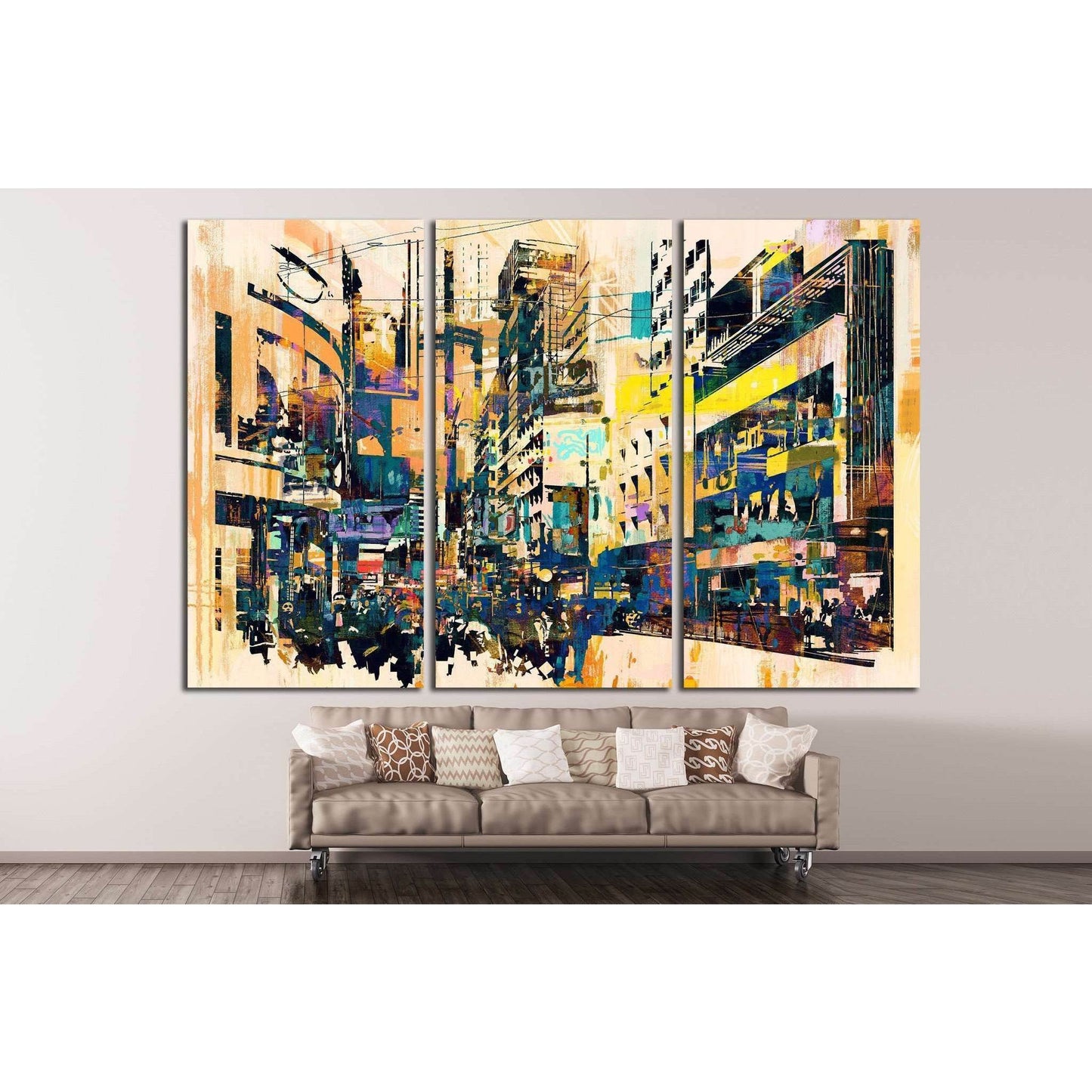 Watercolor City №723 Ready to Hang Canvas Print - Zellart Canvas Prints ALL_Products, s-723
