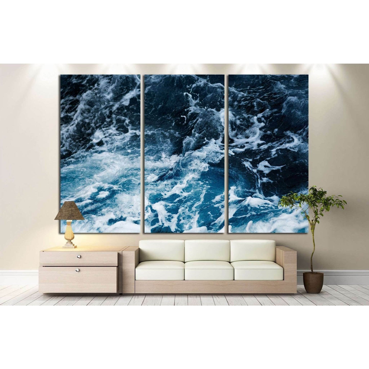 Waves in ocean Splashing Waves №1402 Ready to Hang Canvas Print - Zellart Canvas Prints ALL_Products, s-1402