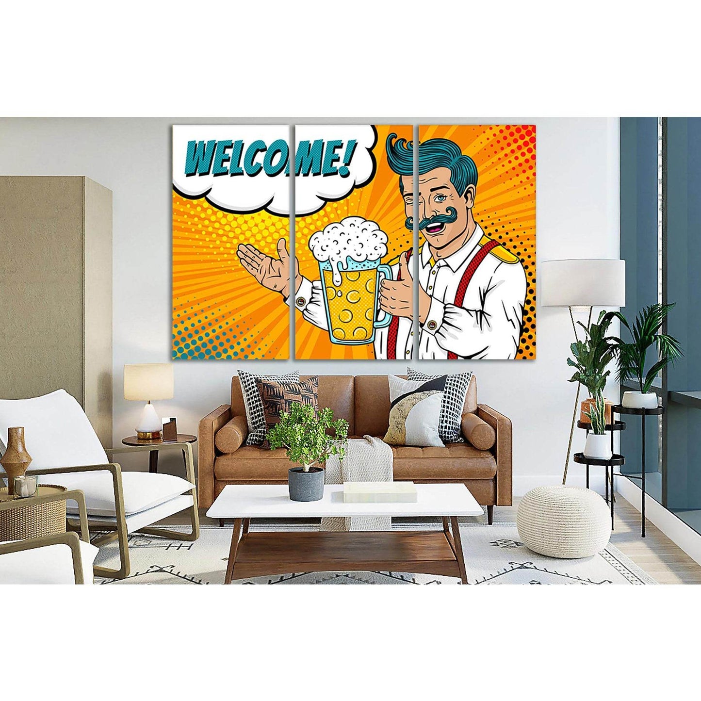Welcome Pop Art №SL527 Ready to Hang Canvas Print - Zellart Canvas Prints 0new, ALL_Products, Pop ART