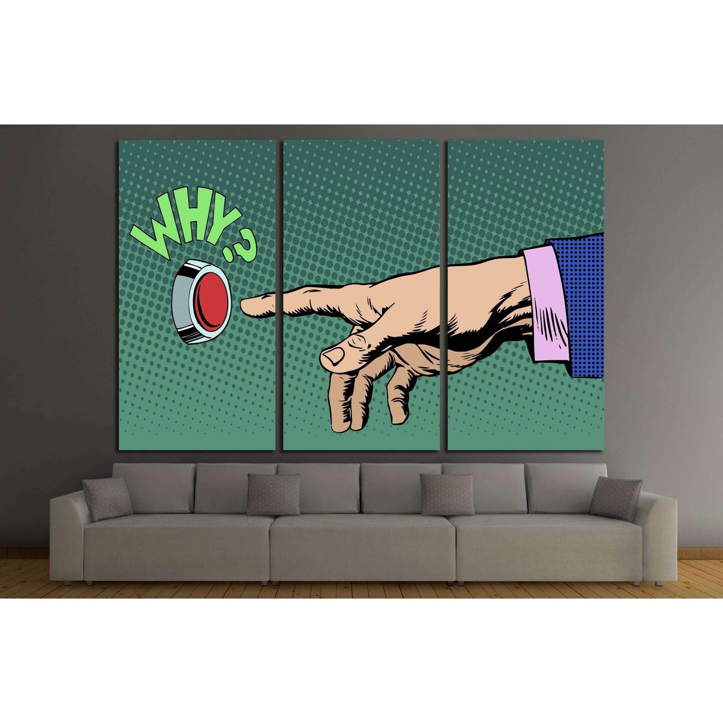 Why Pop Art №3317 Ready to Hang Canvas Print - Zellart Canvas Prints ALL_Products, s-3317