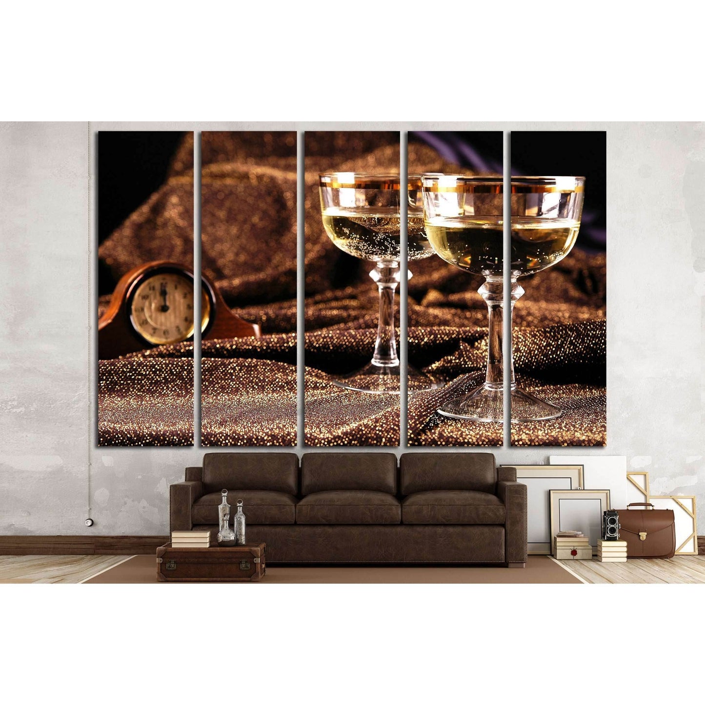 Wina glasses №3436 Ready to Hang Canvas Print - Zellart Canvas Prints ALL_Products, s-3436