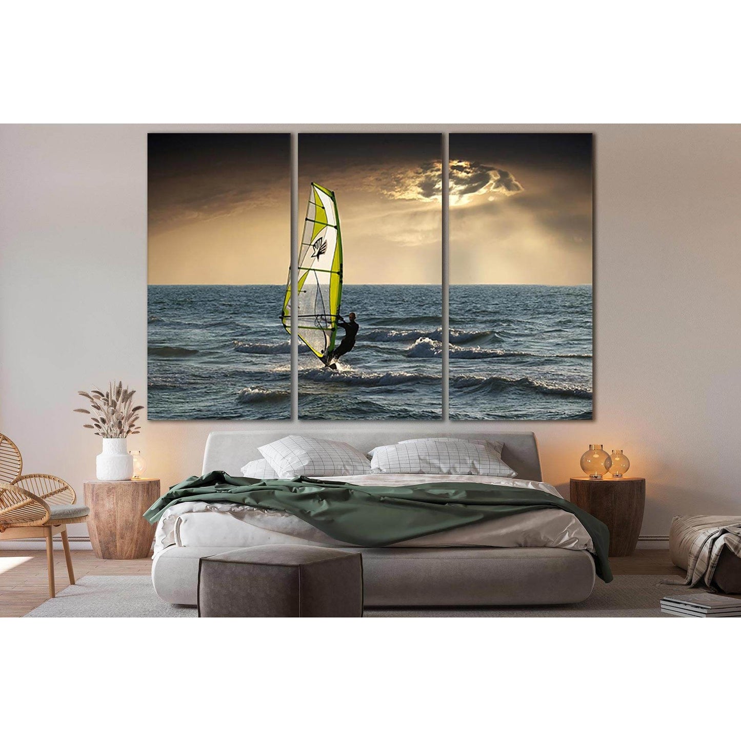Windsurfing In The Ocean №SL914 Ready to Hang Canvas Print - Zellart Canvas Prints 0new, ALL_Products, Sports & Motivation