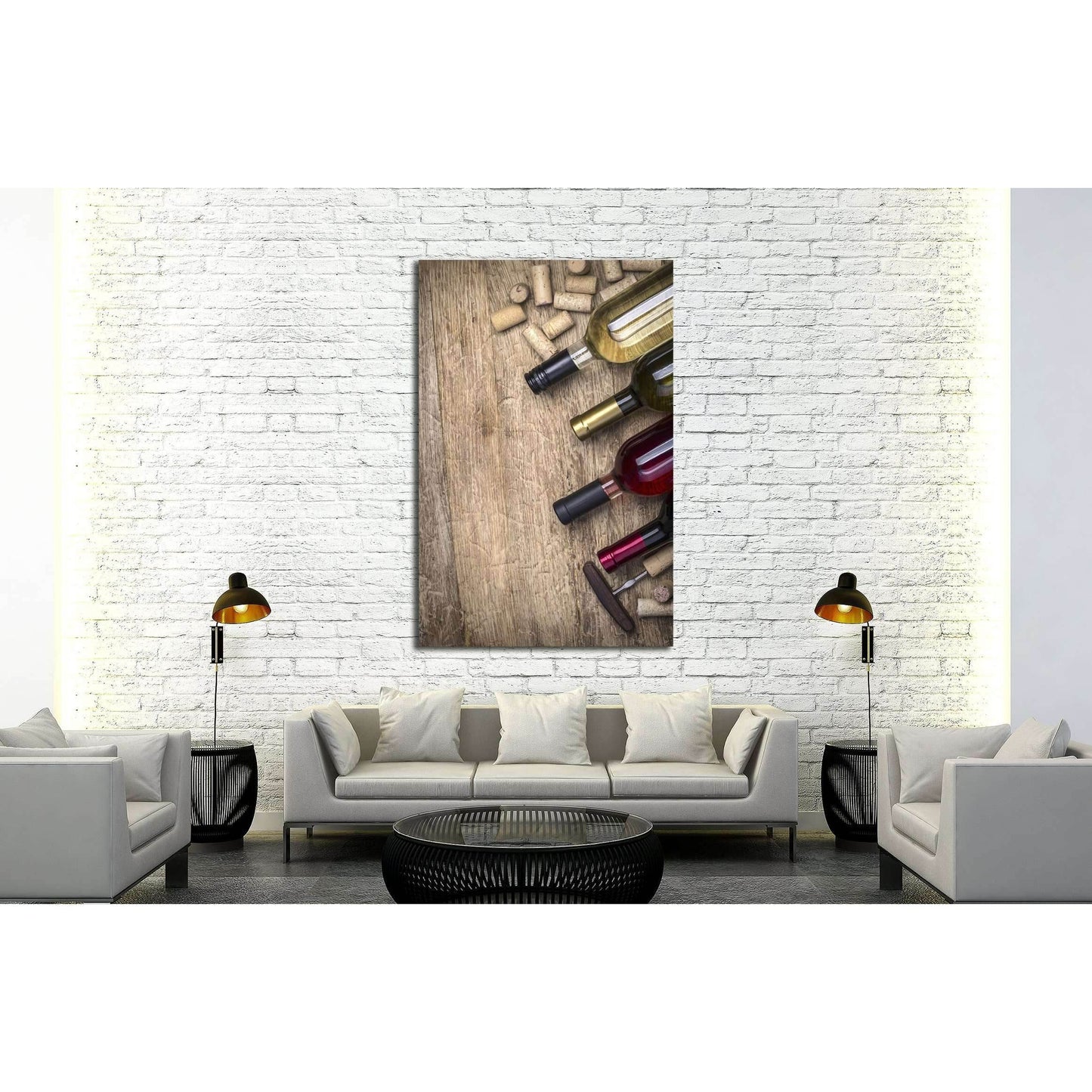 Wine №3419 Ready to Hang Canvas Print - Zellart Canvas Prints ALL_Products, s-3419