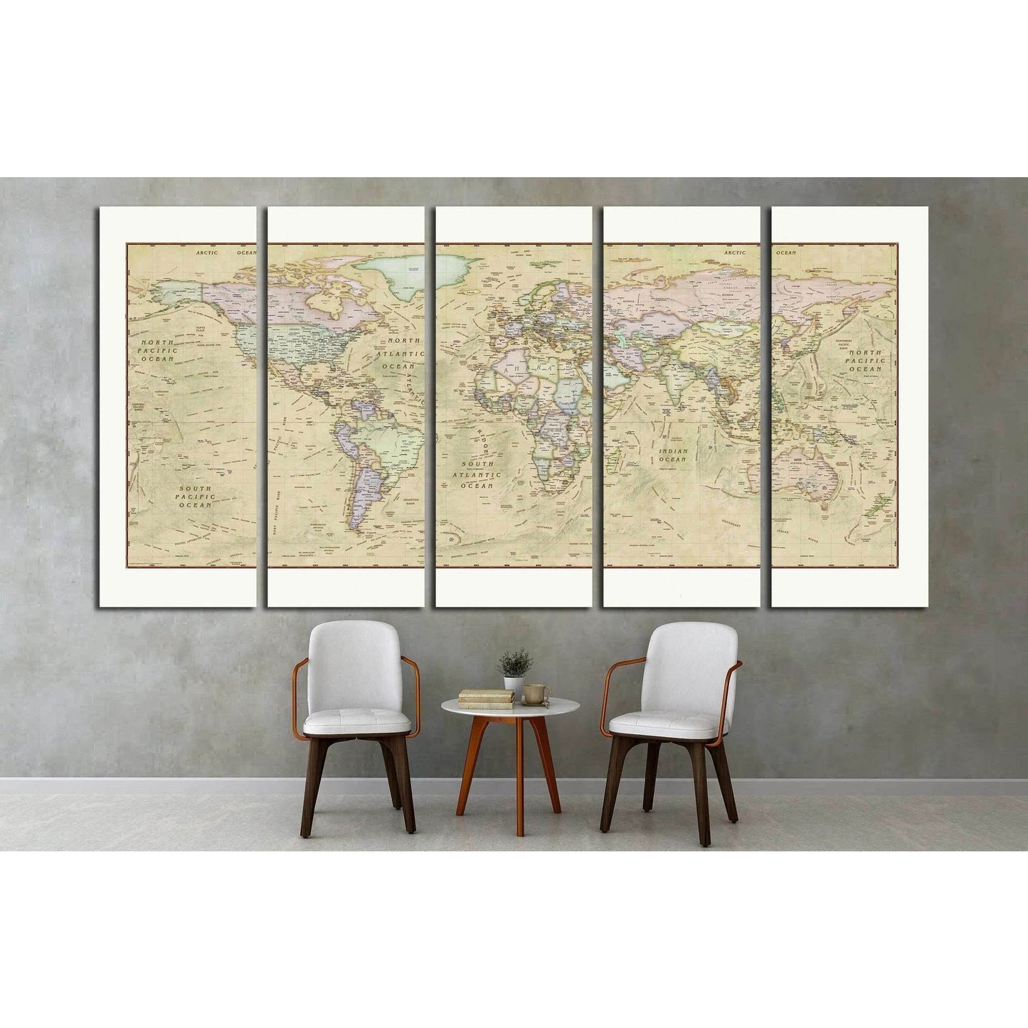 World Map №1501 Ready to Hang Canvas Print - Zellart Canvas Prints ALL_Products, s-1501