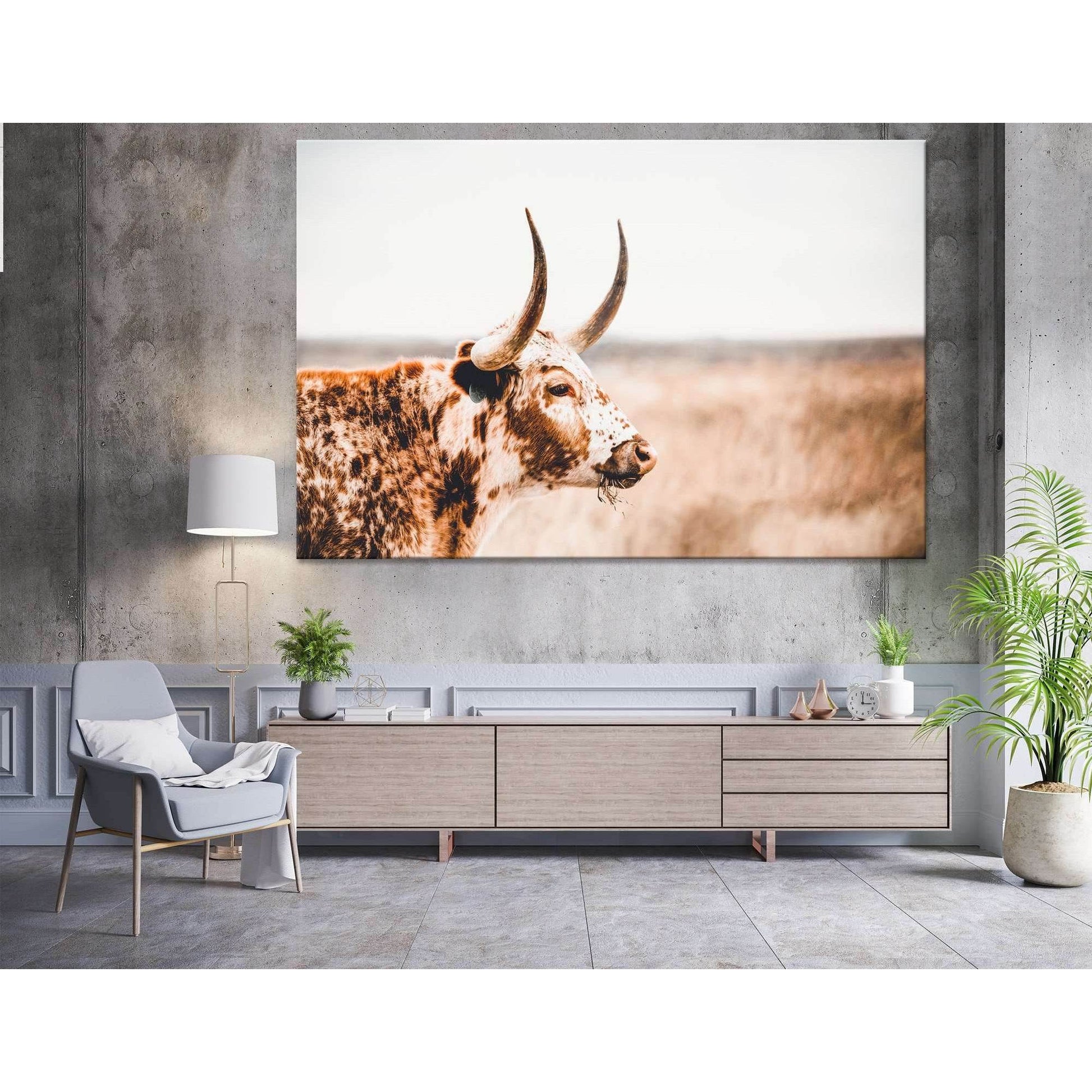 Longhorn Cow close-up №04134 Ready to Hang Canvas PrintCanvas art arrives ready to hang, with hanging accessories included and no additional framing required. Every canvas print is hand-crafted, made on-demand at our workshop and expertly stretched around