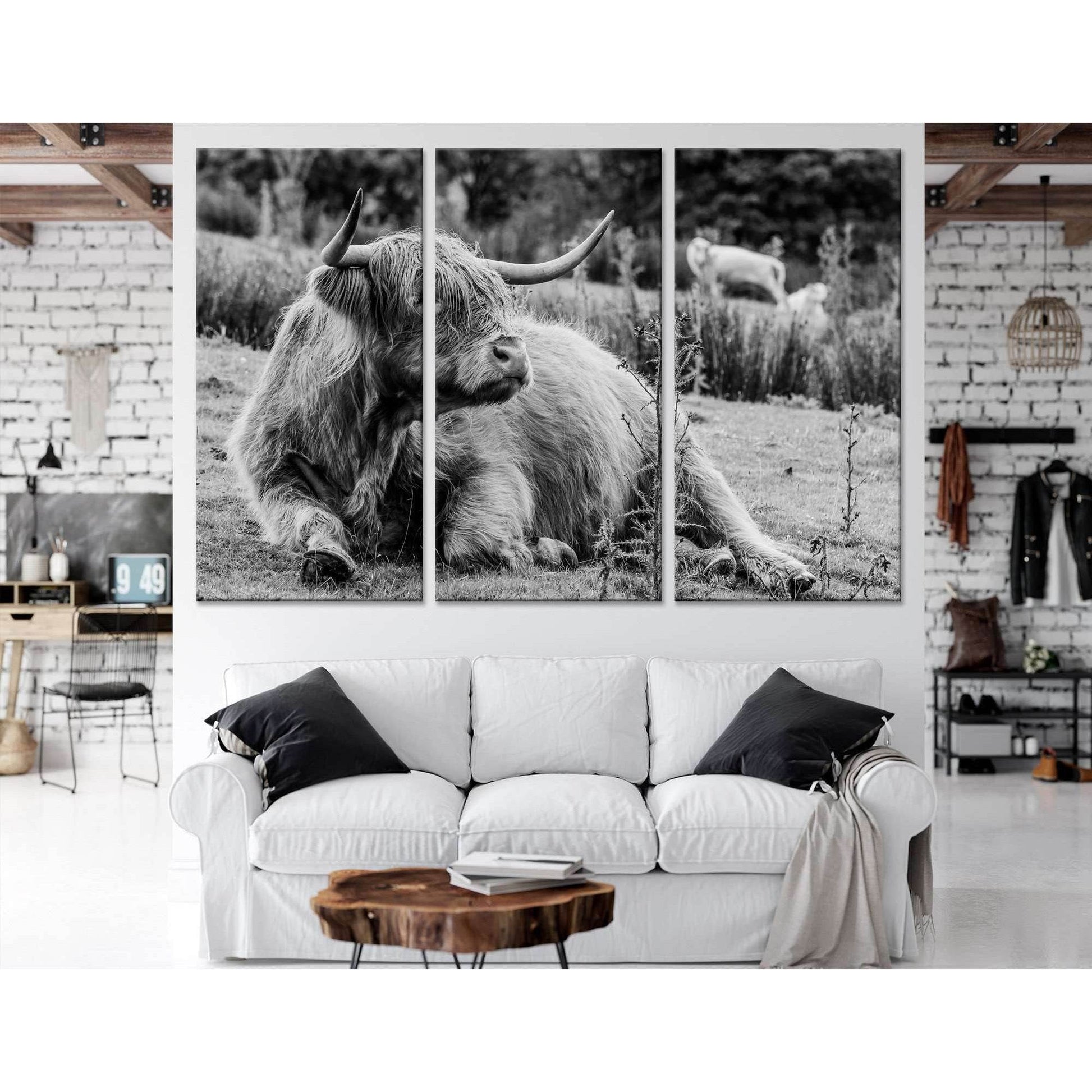 Black & White Highland Cow №04130 Ready to Hang Canvas PrintCanvas art arrives ready to hang, with hanging accessories included and no additional framing required. Every canvas print is hand-crafted, made on-demand at our workshop and expertly stretched a