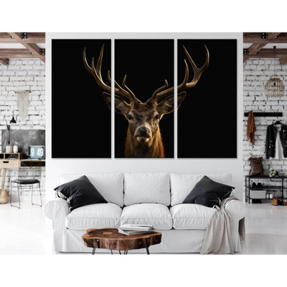 Red deer portrait on black background №04139 Ready to Hang Canvas PrintCanvas art arrives ready to hang, with hanging accessories included and no additional framing required. Every canvas print is hand-crafted, made on-demand at our workshop and expertly