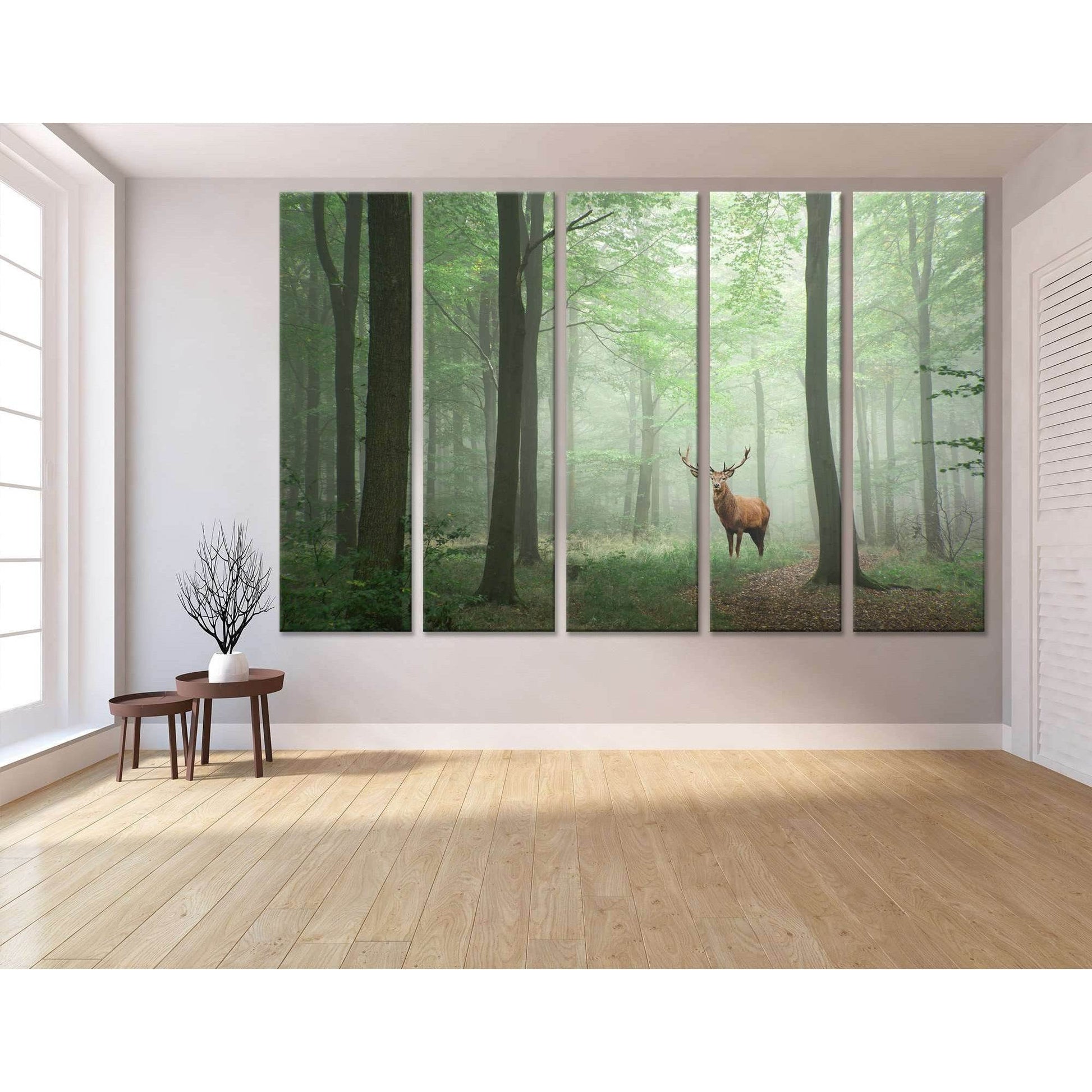 Red deer stag in Lush green fairytale in froggy forest №04142 Ready to Hang Canvas PrintCanvas art arrives ready to hang, with hanging accessories included and no additional framing required. Every canvas print is hand-crafted, made on-demand at our works