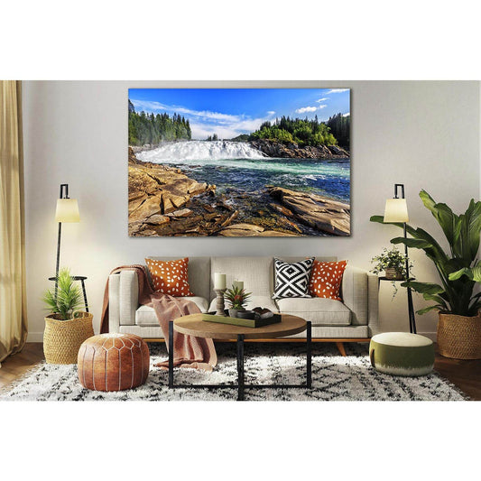 Laksforsen Waterfall Norway №SL485 Ready to Hang Canvas PrintCanvas art arrives ready to hang, with hanging accessories included and no additional framing required. Every canvas print is hand-crafted, made on-demand at our workshop and expertly stretched
