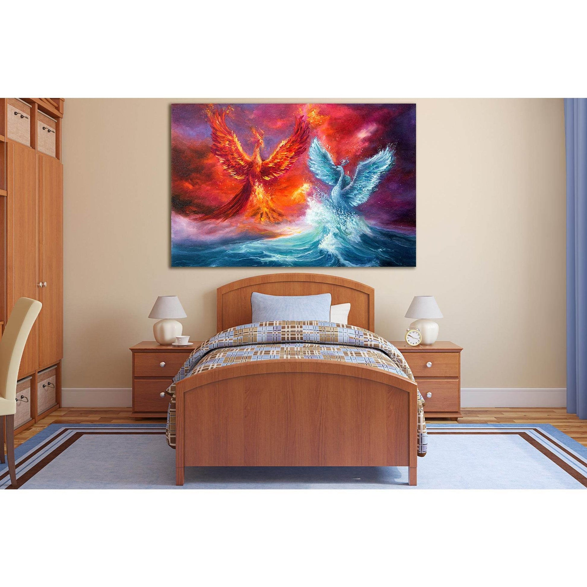 Phoenix And Spiritual Swan From Waves №SL596 Ready to Hang Canvas PrintCanvas art arrives ready to hang, with hanging accessories included and no additional framing required. Every canvas print is hand-crafted, made on-demand at our workshop and expertly