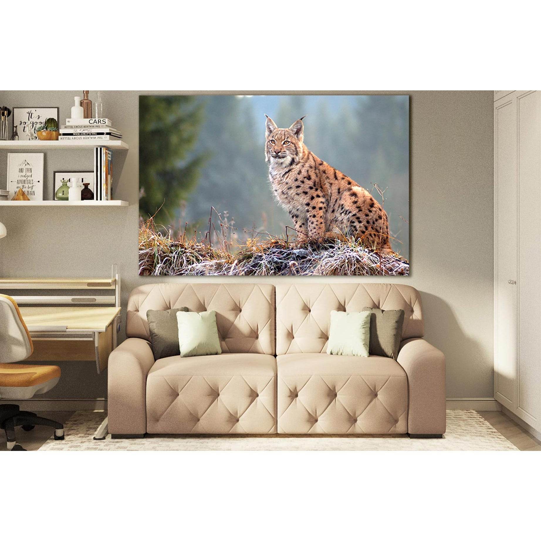 The Eurasian lynx №SL1541 Ready to Hang Canvas Print