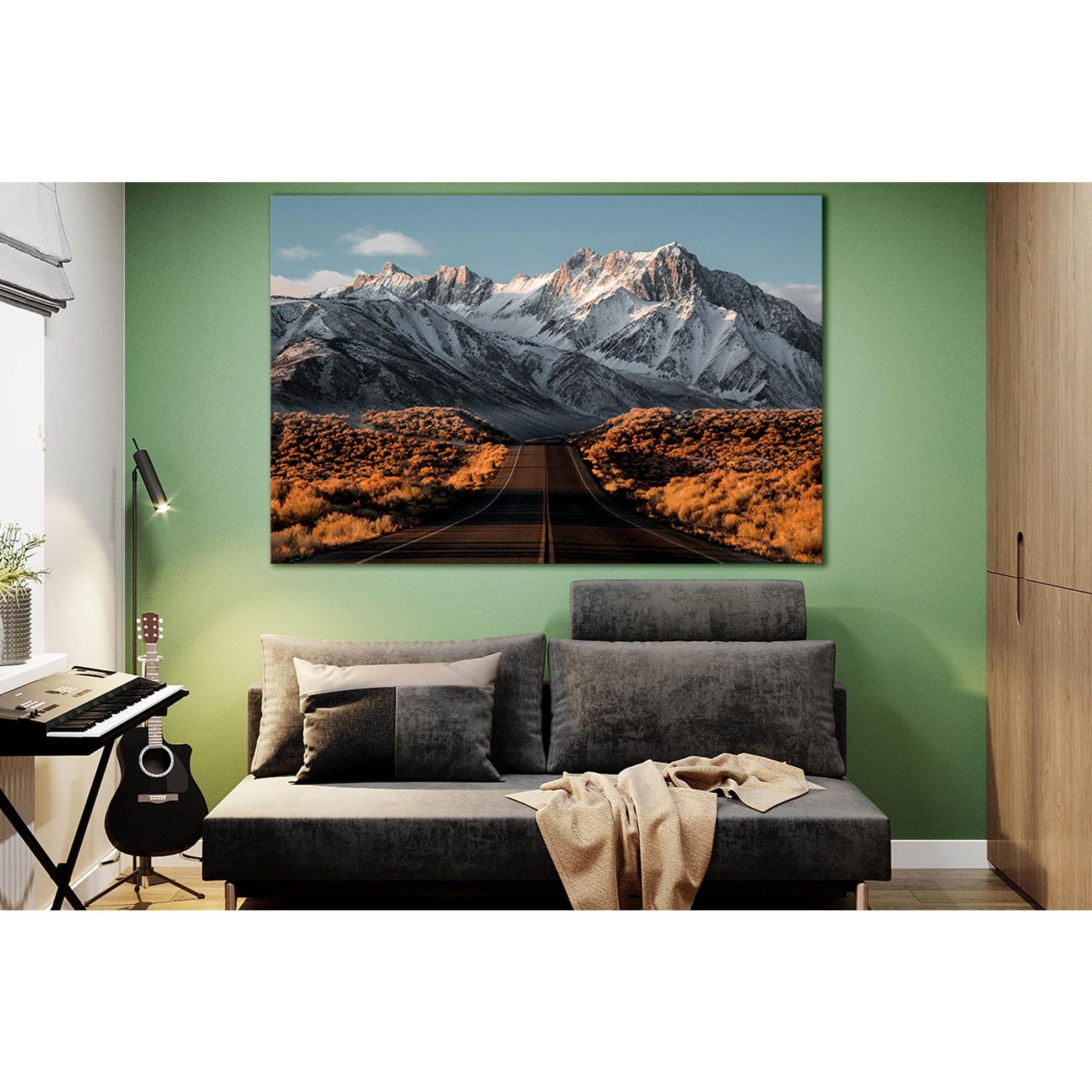 Road To The Snowy Mountains №SL1568 Ready to Hang Canvas Print