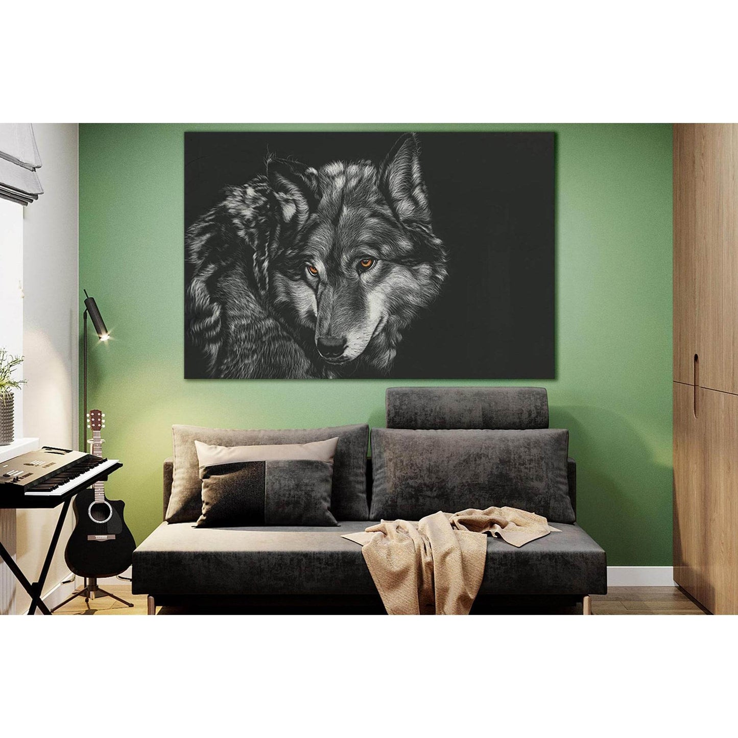 Wolf Painting №SL1557 Ready to Hang Canvas PrintCanvas art arrives ready to hang, with hanging accessories included and no additional framing required. Every canvas print is hand-crafted, made on-demand at our workshop and expertly stretched around 100% N